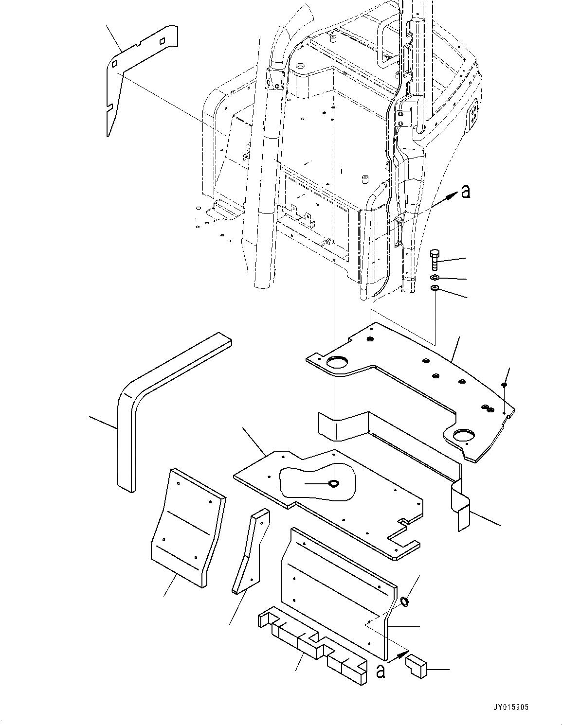 Схема запчастей Komatsu PC20MR-3 - КАБИНА, ПОЛ, НИЖН. ЩИТКИ (№-) КАБИНА, С МАСТЕР КЛЮЧ, ДЛЯ -ДОПОЛН. АКТУАТОР ТРУБЫ