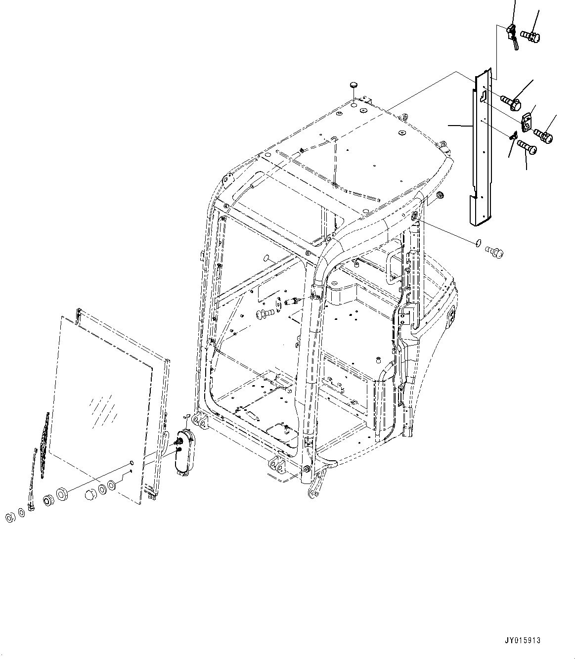 Схема запчастей Komatsu PC20MR-3 - КАБИНА, ОСВЕЩЕНИЕ (№-) КАБИНА, С НАВЕСН. ОБОРУД КЛАПАН, МАСТЕР КЛЮЧ