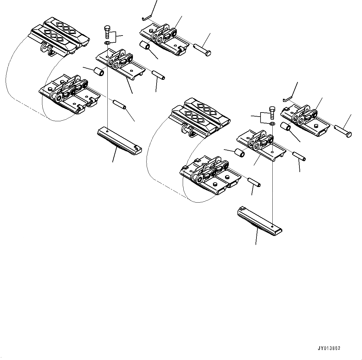 Схема запчастей Komatsu PC20MR-3 - ГУСЕНИЦЫ ASSEMBLY, ГУСЕНИЦЫ (№-) ГУСЕНИЦЫ ASSEMBLY, EAGLE ПОДУШКА