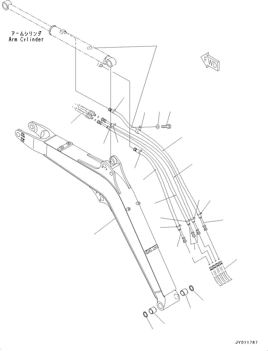 Схема запчастей Komatsu PC20MR-3 - СТРЕЛА, СТРЕЛА И ТРУБЫ (№-8) СТРЕЛА, ДЛЯ 8MM СТРЕЛА, ГИДРОМОЛОТ