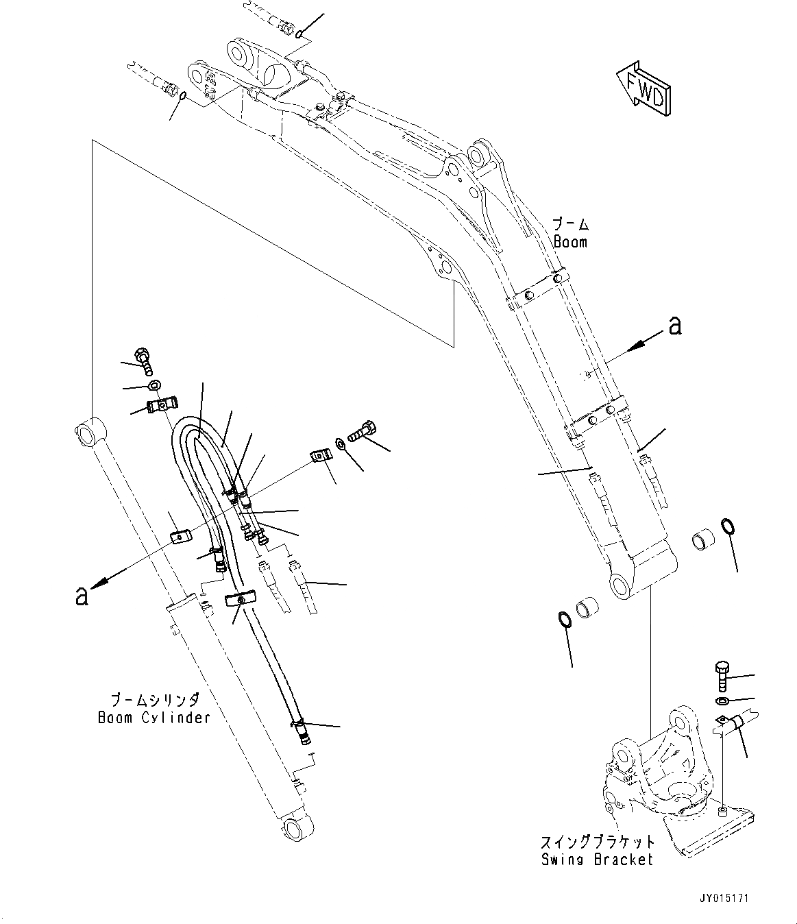 Схема запчастей Komatsu PC20MR-3 - СТРЕЛА, ТРУБЫ СТРЕЛЫ (/) (№-) СТРЕЛА, ДЛЯ KOREA, 8MM СТРЕЛА, ГИДРОМОЛОТ