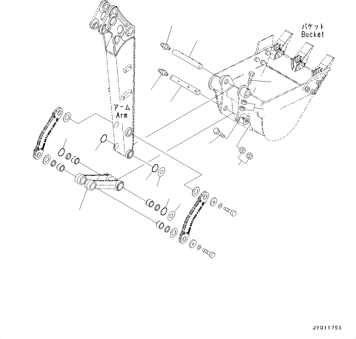 Схема запчастей Komatsu PC20MR-3 - ПАЛЕЦ КОВША (№-) ПАЛЕЦ КОВША