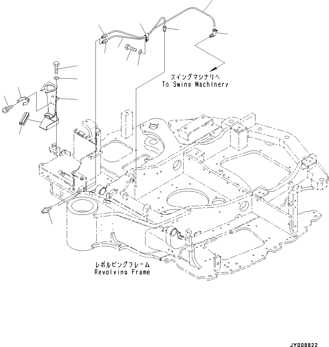 Схема запчастей Komatsu PC55MR-3 - ПОВОРОТН. КРУГ СМАЗКА (№-) ПОВОРОТН. КРУГ СМАЗКА