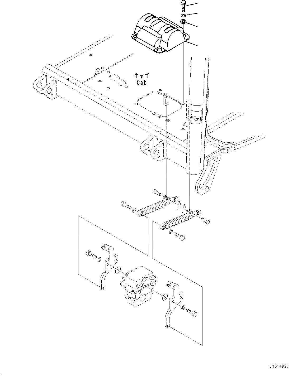 Схема запчастей Komatsu PC55MR-3 - КАБИНА, ПОЛ, КОНТРОЛЬ ХОДА (№-) КАБИНА, КРОМЕ ЯПОН., ОТВ. С ИЗМ. УГЛОМ DOZER, С КАБИНОЙ ОБОГРЕВАТЕЛЬ., МАСТЕР КЛЮЧ, PROVISION ДЛЯ -ДОПОЛН. АКТУАТОР ТРУБЫ