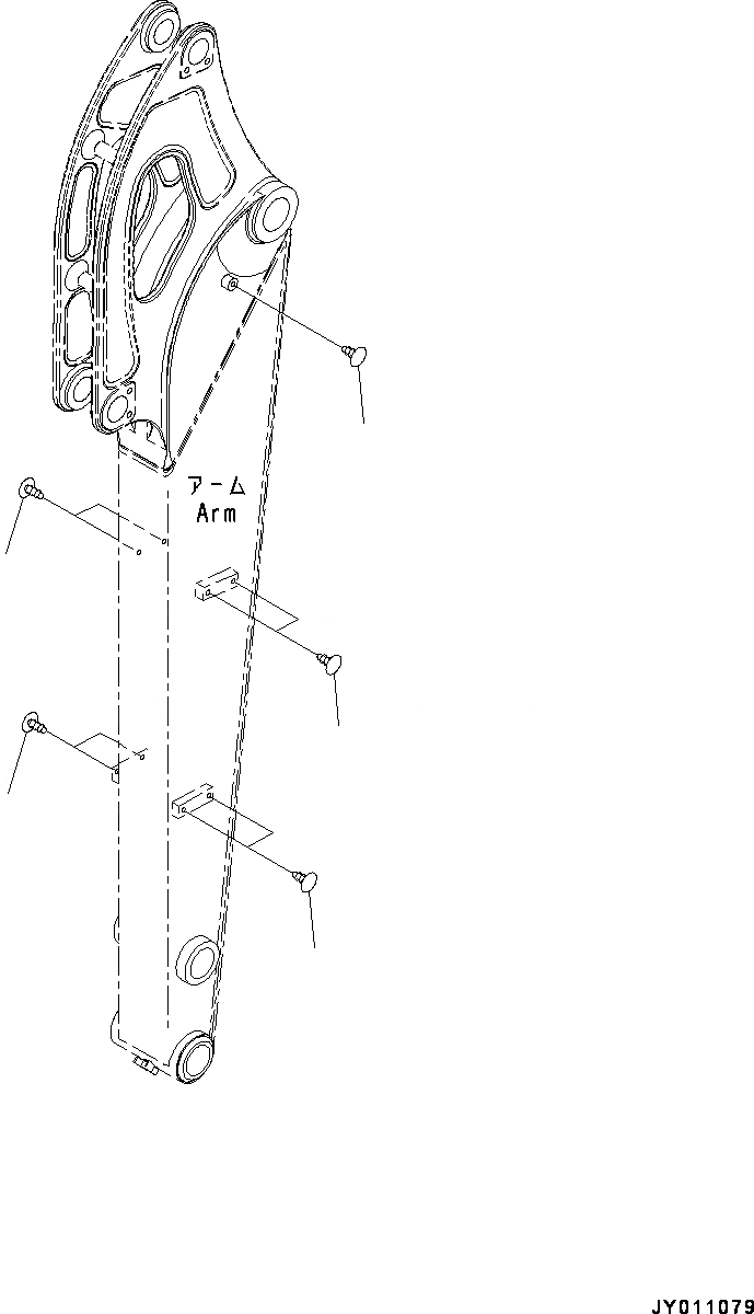 Схема запчастей Komatsu PC55MR-3 - РУКОЯТЬ, КРЫШКА (№-) РУКОЯТЬ, .M