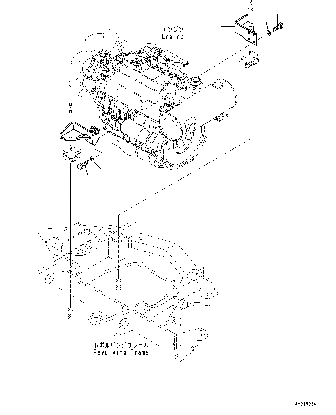 Схема запчастей Komatsu PC45MR-3 - ДВИГАТЕЛЬ БЛОК, ДЛЯ СИСТЕМА ROPS, КРЕПЛЕНИЕ (№-) ДВИГАТЕЛЬ БЛОК, ДЛЯ СИСТЕМА ROPS