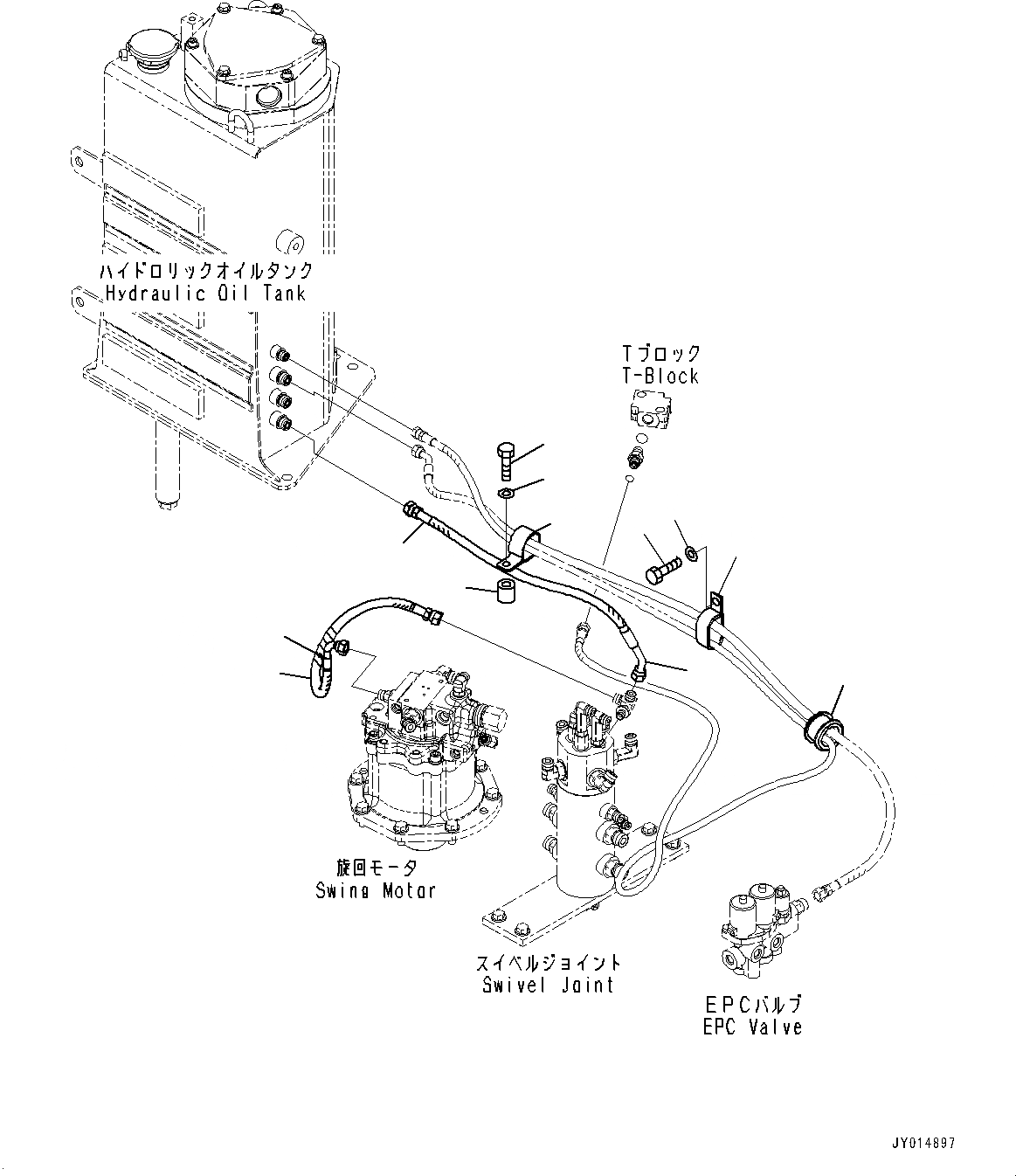 Схема запчастей Komatsu PC45MR-3 - ДРЕНАЖН. ТРУБЫ (№-) ДРЕНАЖН. ТРУБЫ