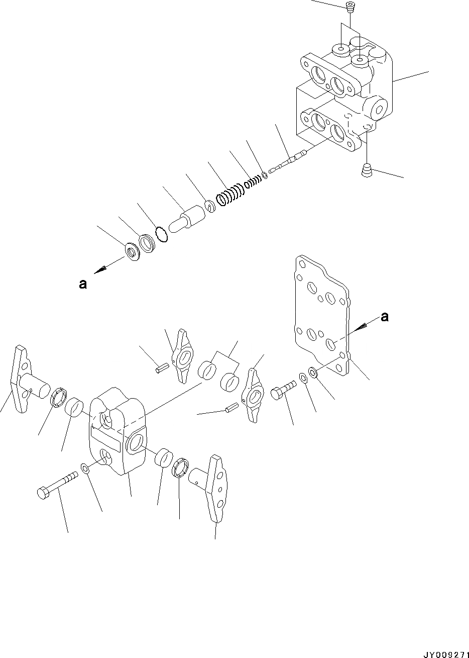 Схема запчастей Komatsu PC45MR-3 - КАБИНА, -НАВЕСН. ОБОРУД, КЛАПАН PPCДЛЯ ХОД (№-) КАБИНА, -НАВЕСН. ОБОРУД