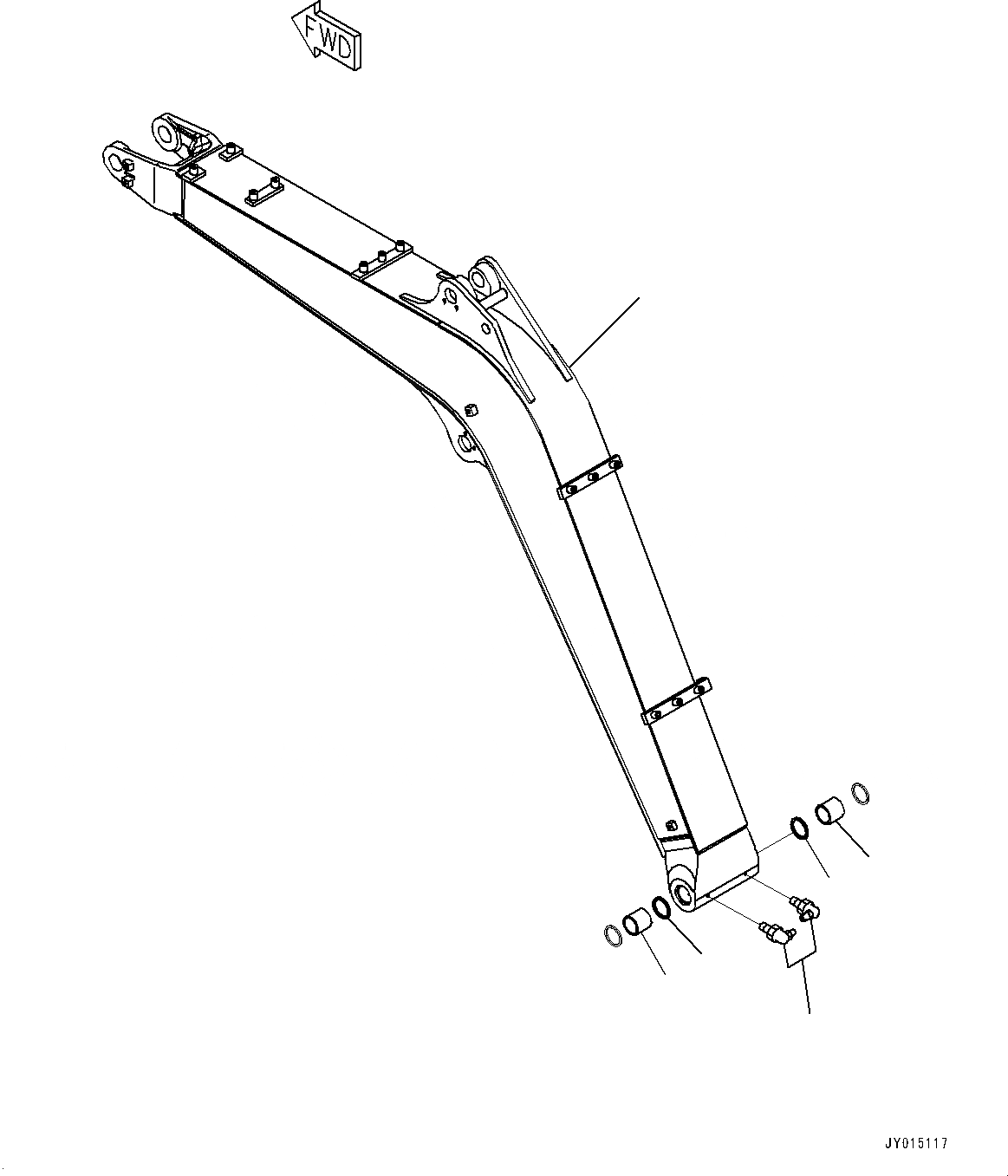 Схема запчастей Komatsu PC45MR-3 - СТРЕЛА, MM, СТРЕЛА И ВТУЛКА (№-) СТРЕЛА, MM