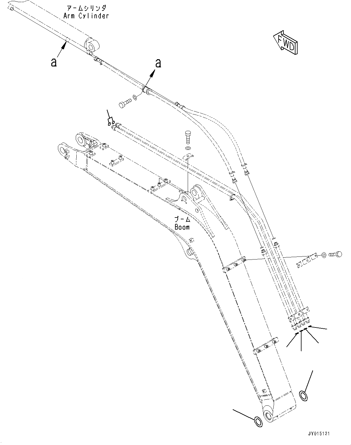 Схема запчастей Komatsu PC45MR-3 - СТРЕЛА, MM, О-КОЛЬЦО (№-) СТРЕЛА, MM