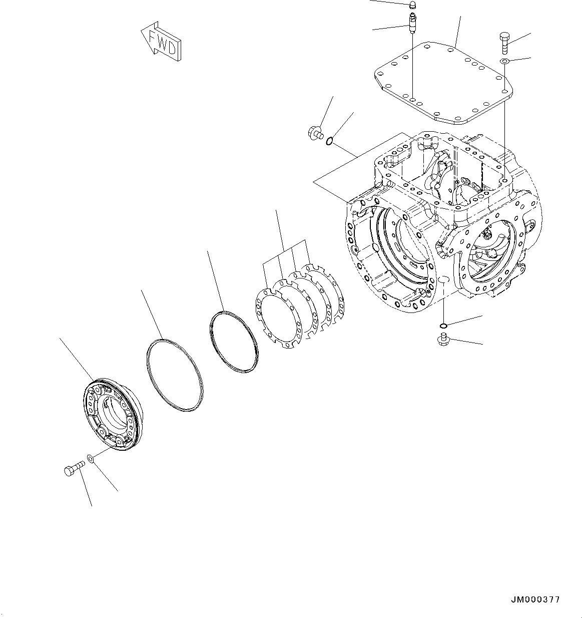 Схема запчастей Komatsu WA150-6 - ПЕРЕДНИЙ МОСТ, ДИФФЕРЕНЦ., КРЫШКА(№8-) ПЕРЕДНИЙ МОСТ, БЕЗ САМОБЛОКИР. ДИФФЕРЕНЦ.