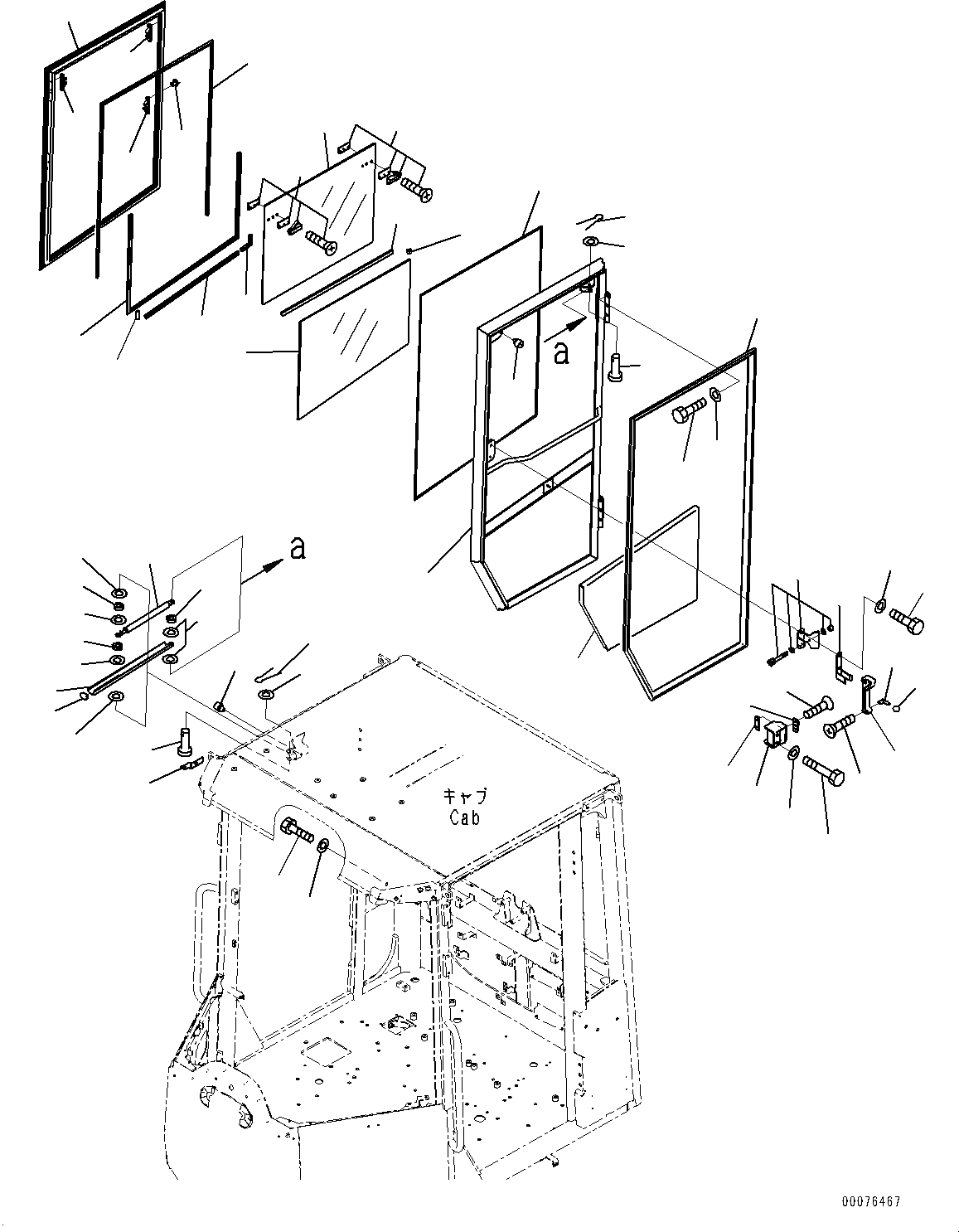 Схема запчастей Komatsu WA150-6 - КАБИНА И КАБИНА ПОЛ ГРУППА, ДВЕРЬ И LATCH, ПРАВ. (№8-) КАБИНА И КАБИНА ПОЛ ГРУППА, С VOLT POWER ВЫПУСКН.