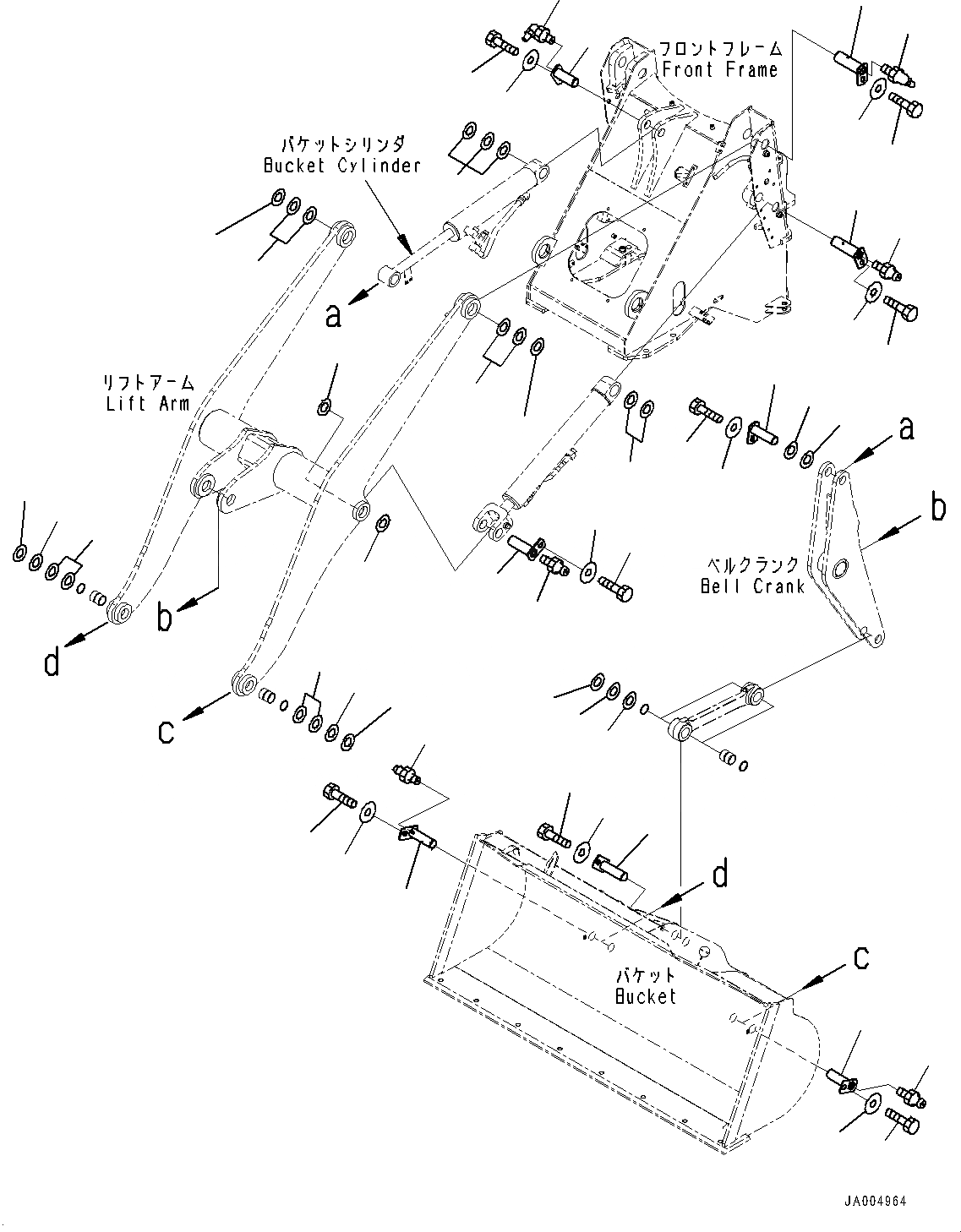 Схема запчастей Komatsu WA150-6 - РУКОЯТЬ И BELL CRANK, ПАЛЕЦ (№8-) РУКОЯТЬ И BELL CRANK, БЕЗ КОНЦЕВ. ВЫКЛЮЧ-ЛЬ ПОДЪЕМА СТРЕЛЫ