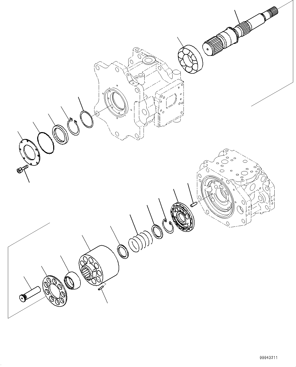 Схема запчастей Komatsu PC800-8E0 - ОСНОВН. ПОРШЕНЬ НАСОС, ВНУТР. ЧАСТИ, ОСНОВН. НАСОС (/) ОСНОВН. ПОРШЕНЬ НАСОС