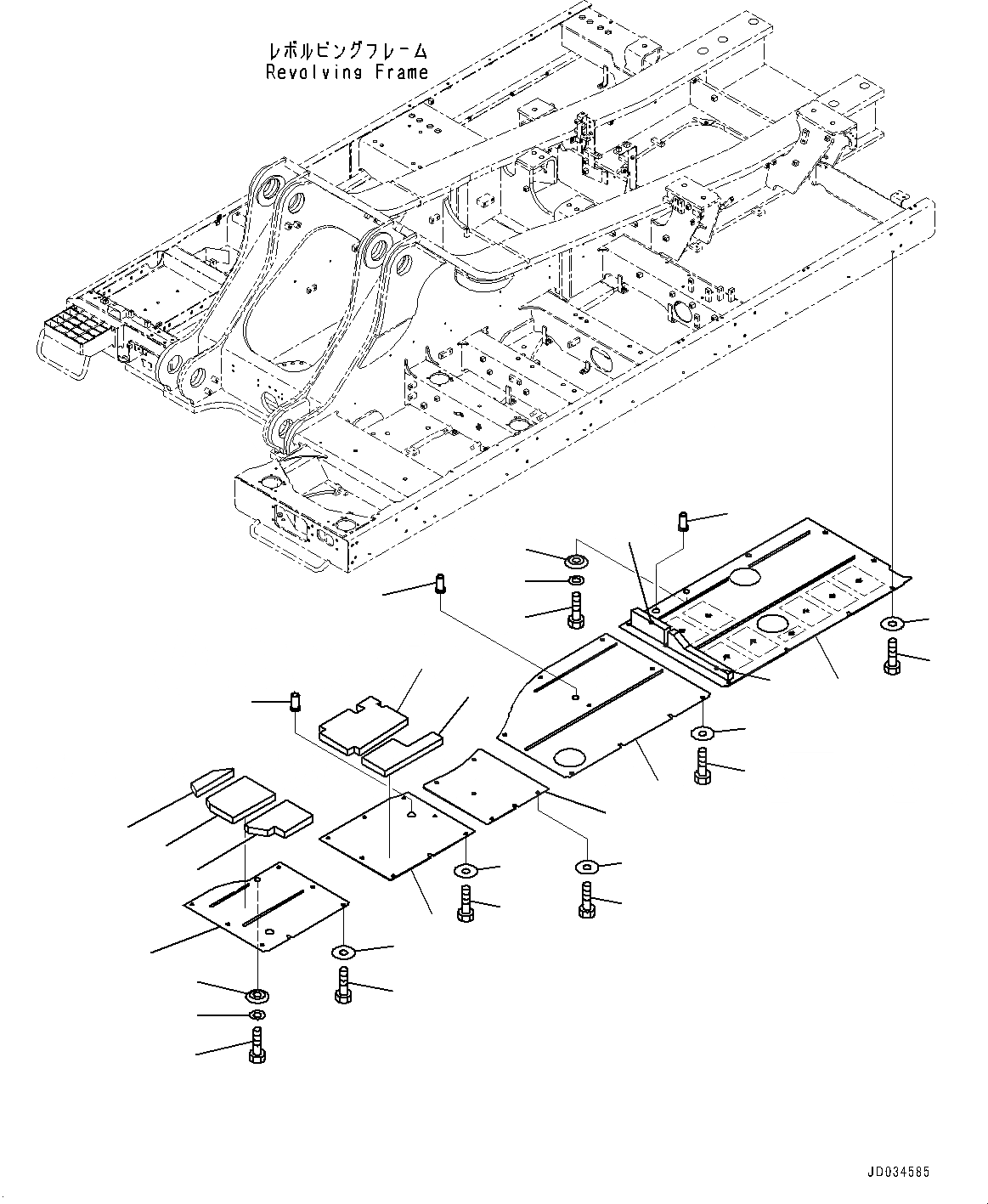 Схема запчастей Komatsu PC800-8E0 - НИЖН. КРЫШКА, БЕЗ НИЖН. КРЫШКИ ОСН. РАМЫS, УСИЛ., LHS НИЖН. КРЫШКА, БЕЗ НИЖН. КРЫШКИ ОСН. РАМЫS, УСИЛ.