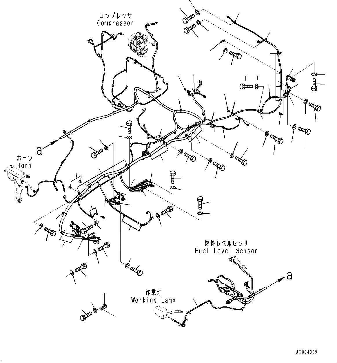 Схема запчастей Komatsu PC800-8E0 - ПРОВОДКА, ПРОВОДКА И КРЕПЛЕНИЕ (/) (№-) ПРОВОДКА, ЕС ARRANGEMENT, С -СЕРВИСНЫЙ КЛАПАН