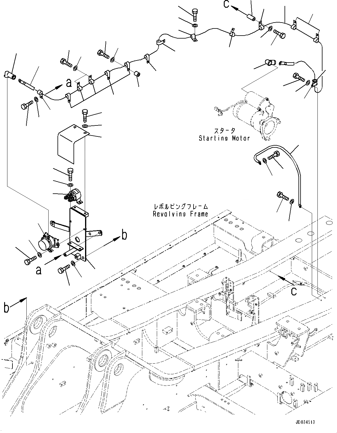 Схема запчастей Komatsu PC800-8E0 - ПРОВОДКА, STARTING ПРОВОДКА (№-) ПРОВОДКА, ЕС ARRANGEMENT, С -СЕРВИСНЫЙ КЛАПАН