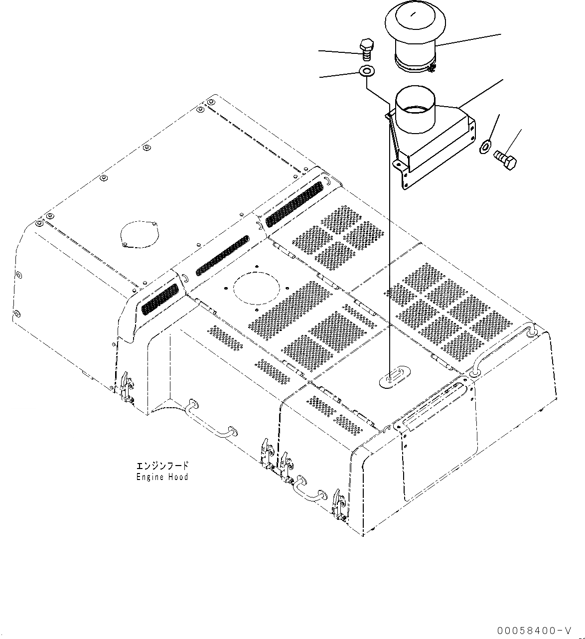 Схема запчастей Komatsu PC800-8E0 - КАПОТ, PIPE EXTENSION (№-) КАПОТ, ЗАПЫЛЕНН МЕСТН. ARRANGEMENT, ЕС НОВ. NOISE ARRANGEMENT 