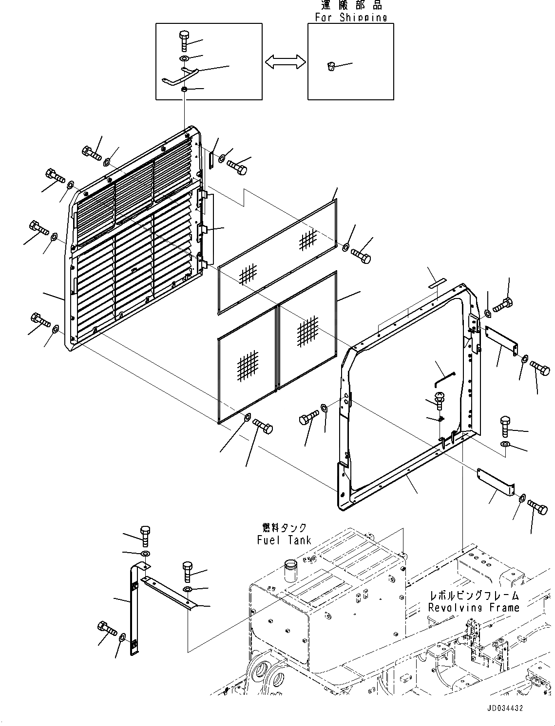 Схема запчастей Komatsu PC800-8E0 - COVER, ПРАВ. (№-) COVER