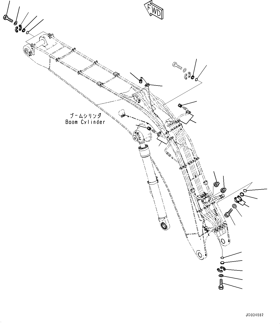 Схема запчастей Komatsu PC800-8E0 - СТРЕЛА, КРЫШКА(№-) СТРЕЛА, 8MM