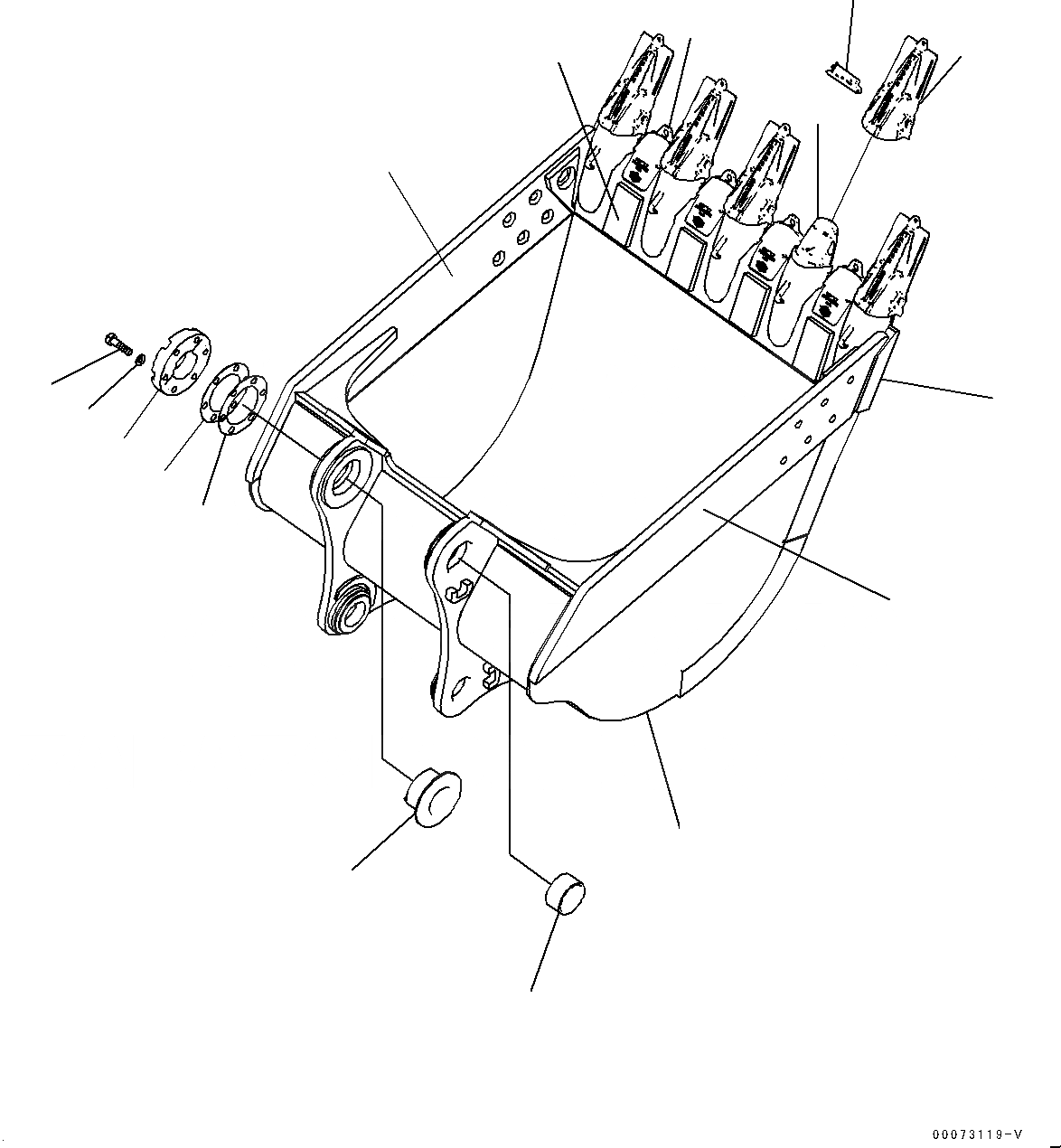 Схема запчастей Komatsu PC800-8E0 - КОВШ (№-9) КОВШ, .M, 7MM ШИР., KMAX TOOTH, THRUST ADJUSTMENT, БОКОРЕЗЫ