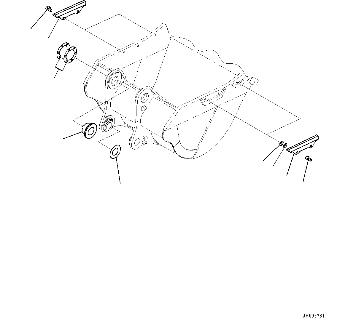 Схема запчастей Komatsu PC800-8E0 - КОВШ, БОКОРЕЗЫ (№7-) КОВШ, .M, 8MM ШИР., KMAX TOOTH, THRUST ADJUSTMENT, БОКОРЕЗЫ