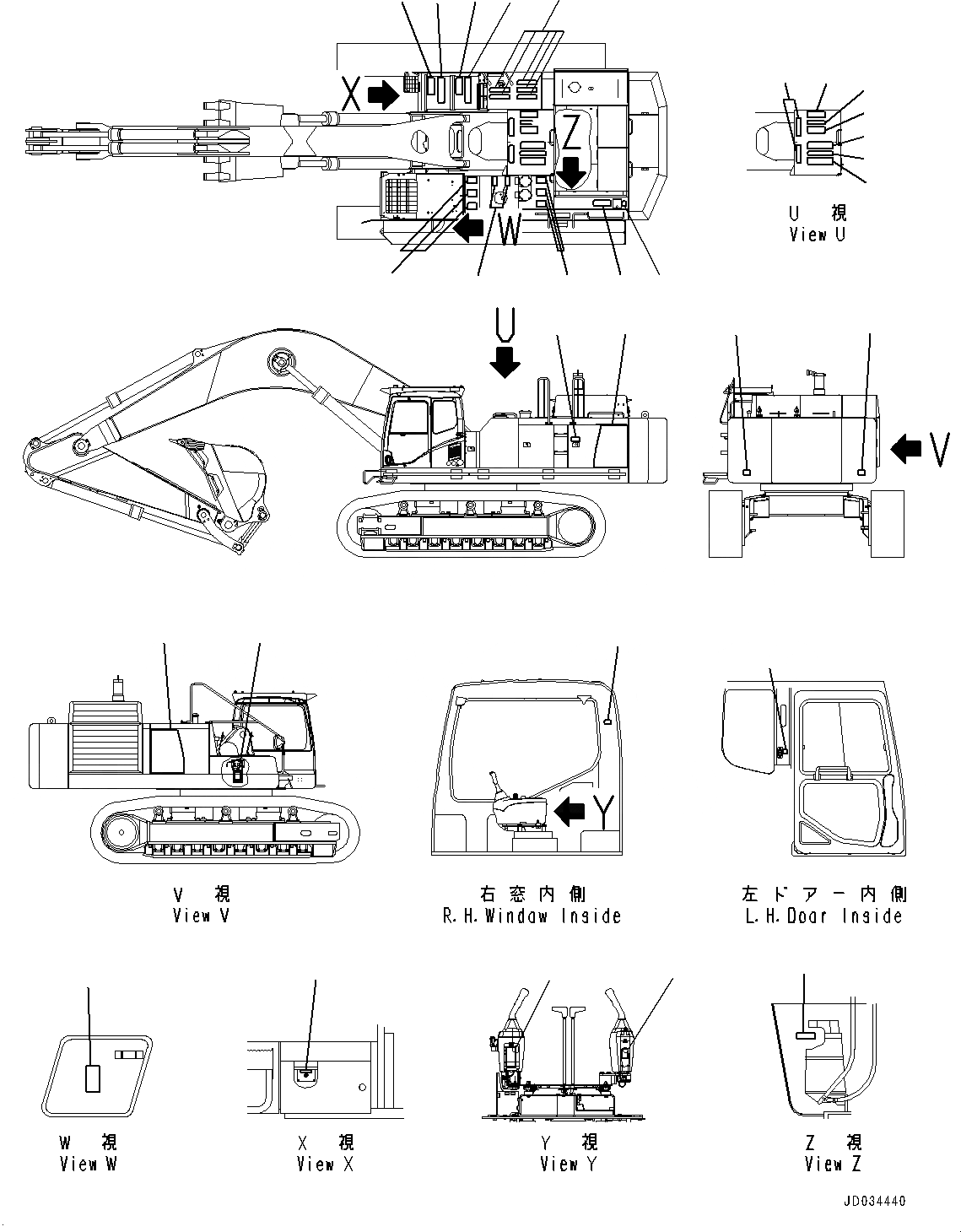 Схема запчастей Komatsu PC800-8E0 - МАРКИРОВКА, МАРКИРОВКА (№-) МАРКИРОВКА, АНГЛ.