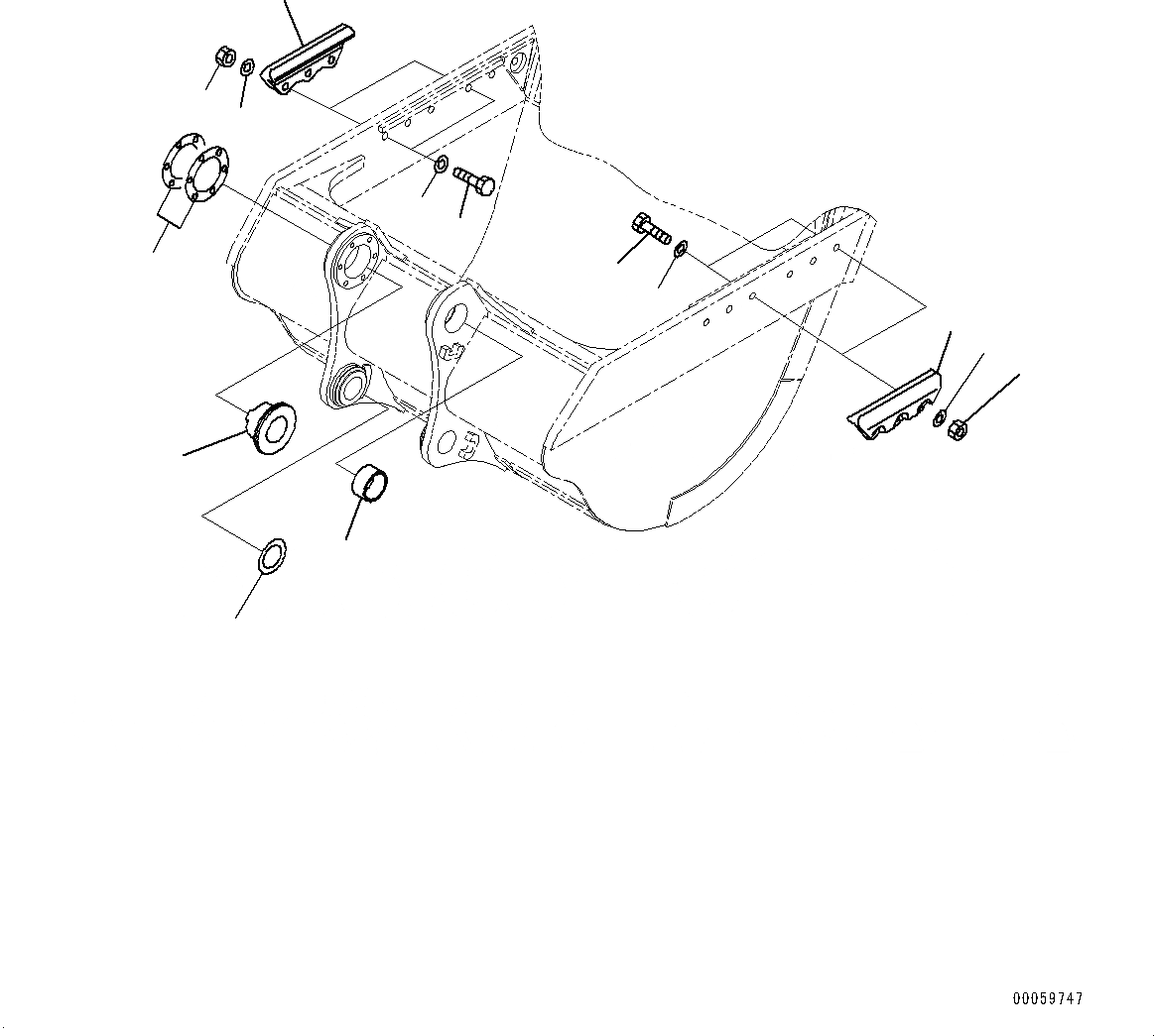 Схема запчастей Komatsu PC800SE-8E0 - КОВШ, БОКОРЕЗЫ (№-7) КОВШ, .M, MM ШИР., KMAX TOOTH, THRUST ADJUSTMENT, БОКОРЕЗЫ