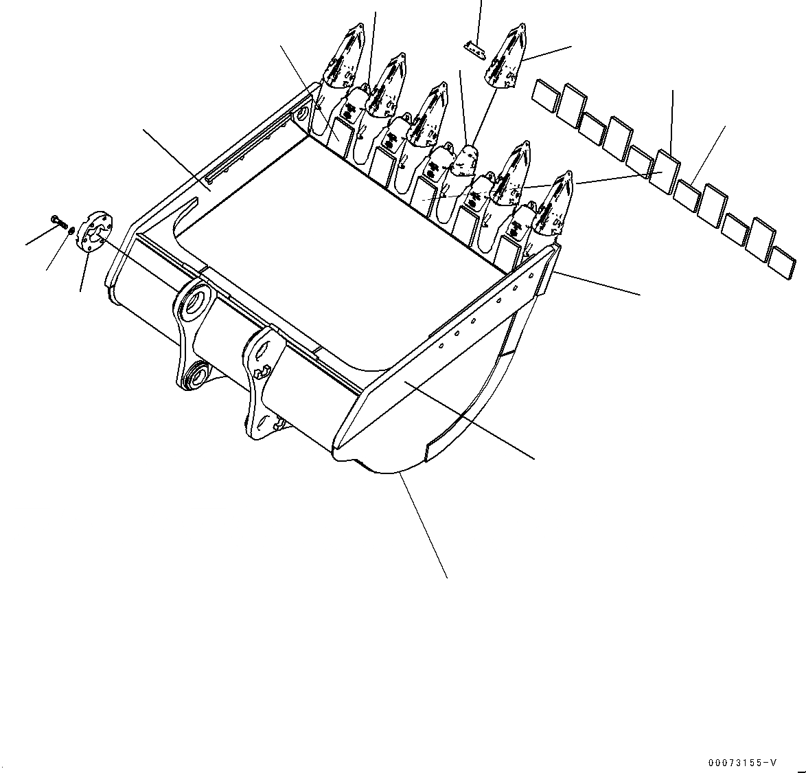 Схема запчастей Komatsu PC800SE-8E0 - КОВШ (№-9) КОВШ, .M, MM ШИР., KMAX TOOTH, THRUST ADJUSTMENT, БОКОРЕЗЫ