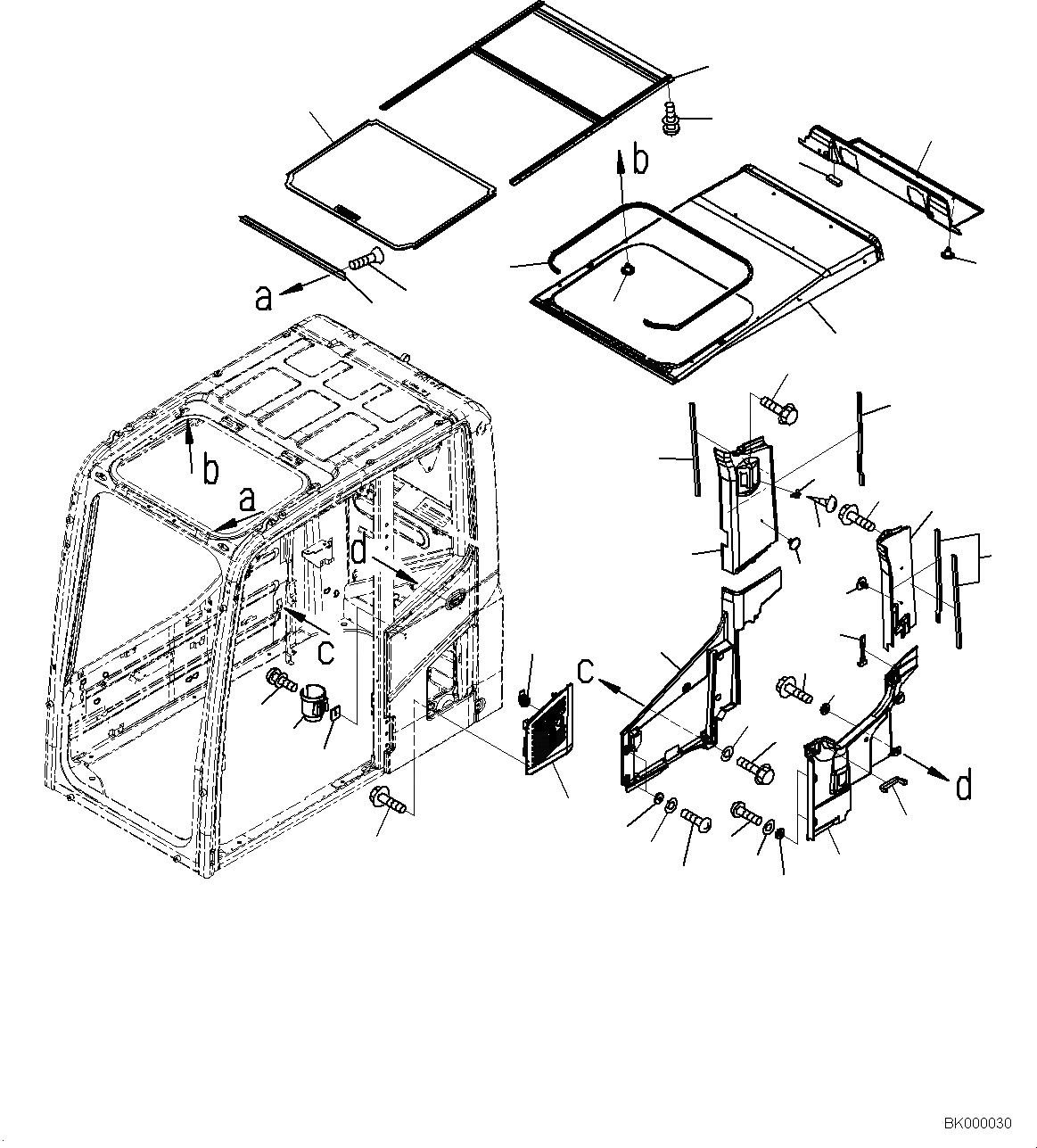 Схема запчастей Komatsu PC800LC-8E0 - КАБИНА, EOPS КАБИНА, КРЫША КРЫШКАAND ВПУСК ВОЗДУХА КАБИНА, EOPS КАБИНА