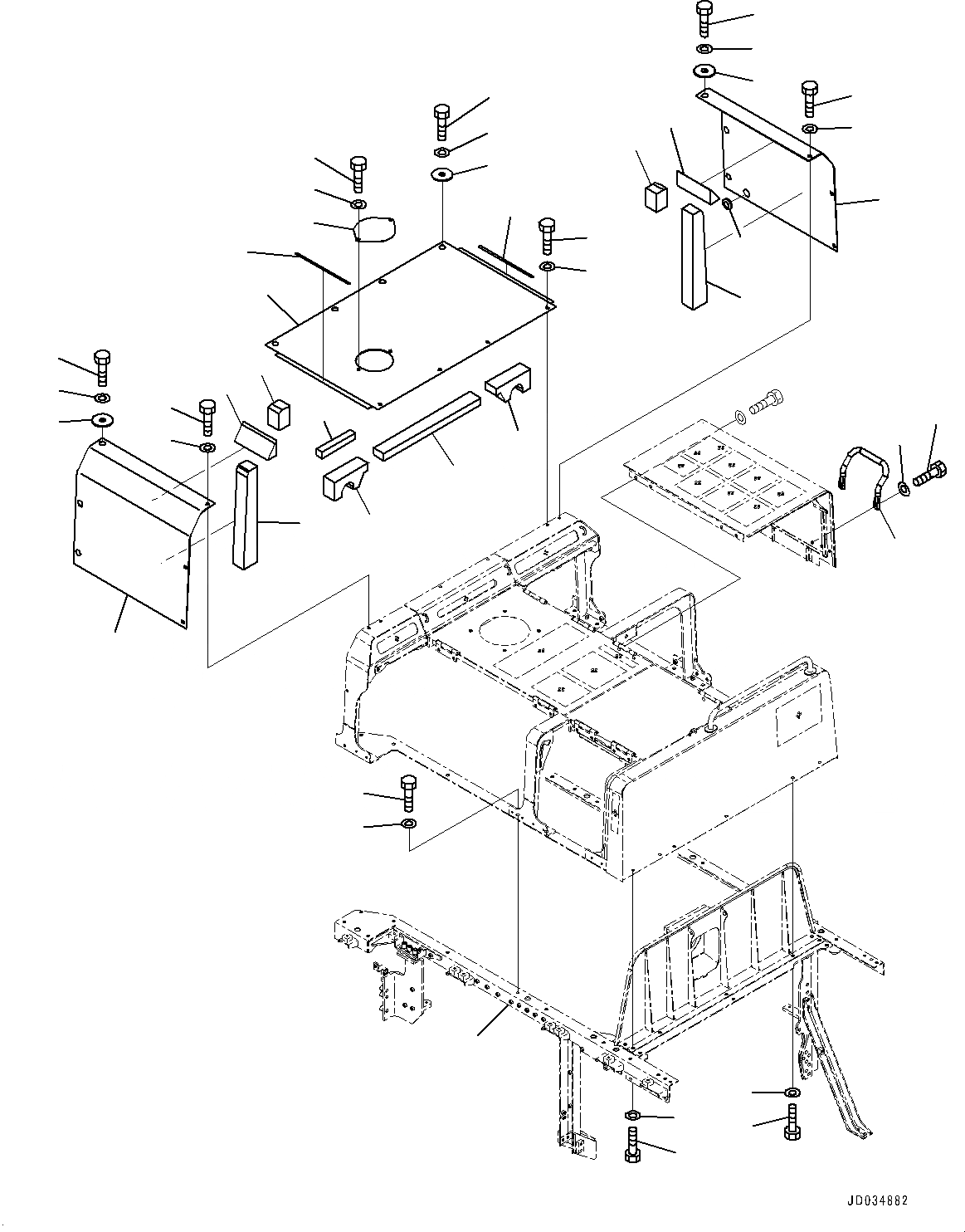 Схема запчастей Komatsu PC800LC-8E0 - КАПОТ, COVER, ПРАВ. (№-) КАПОТ, ПРОТИВОВЕС REMOVER