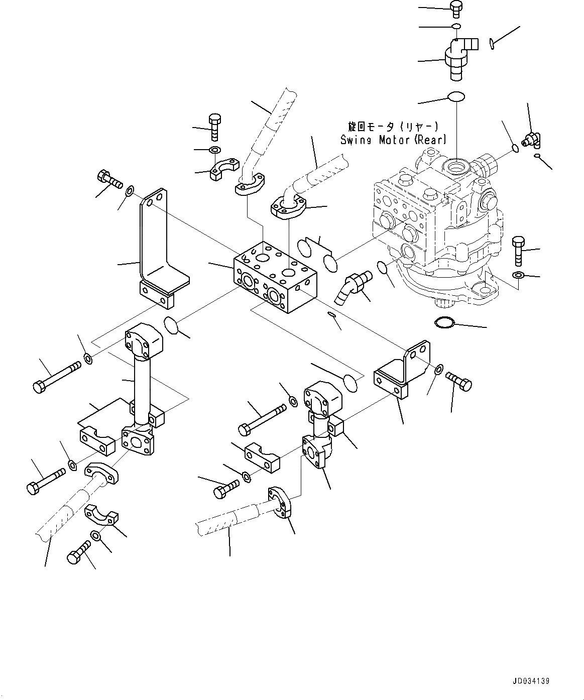 Схема запчастей Komatsu PC800LC-8E0 - МОТОР ПОВОРОТА, КОМПОНЕНТЫ, ЗАДН. (№-) МОТОР ПОВОРОТА, БЕЗ -СЕРВИСНЫЙ КЛАПАН