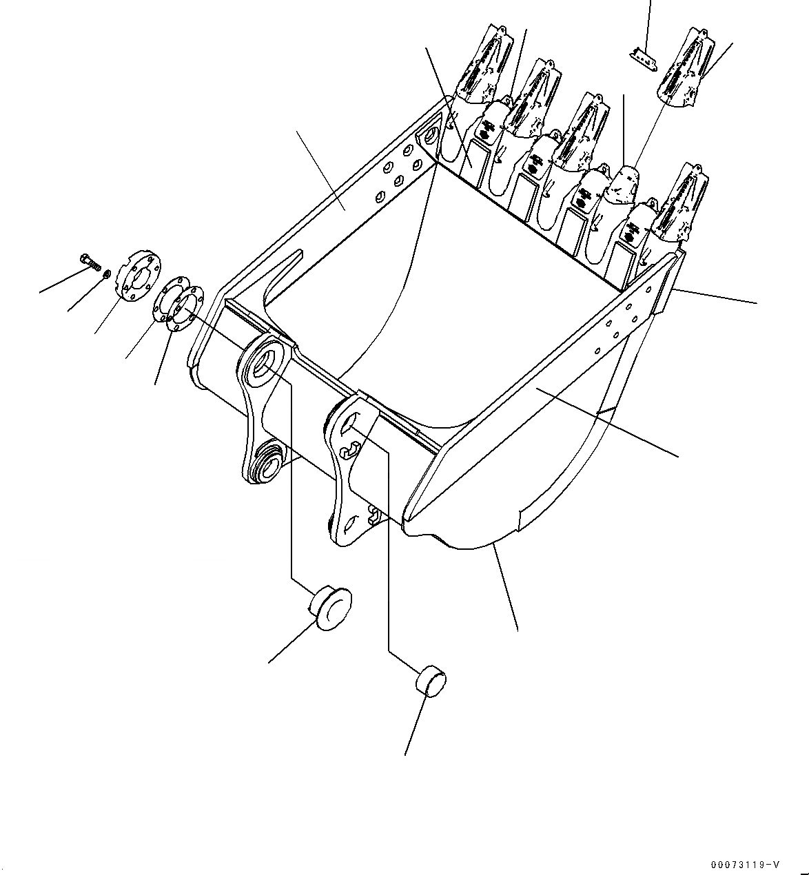 Схема запчастей Komatsu PC800LC-8E0 - КОВШ (№-) КОВШ, .M, 7MM ШИР., KMAX TOOTH, THRUST ADJUSTMENT, БОКОРЕЗЫ