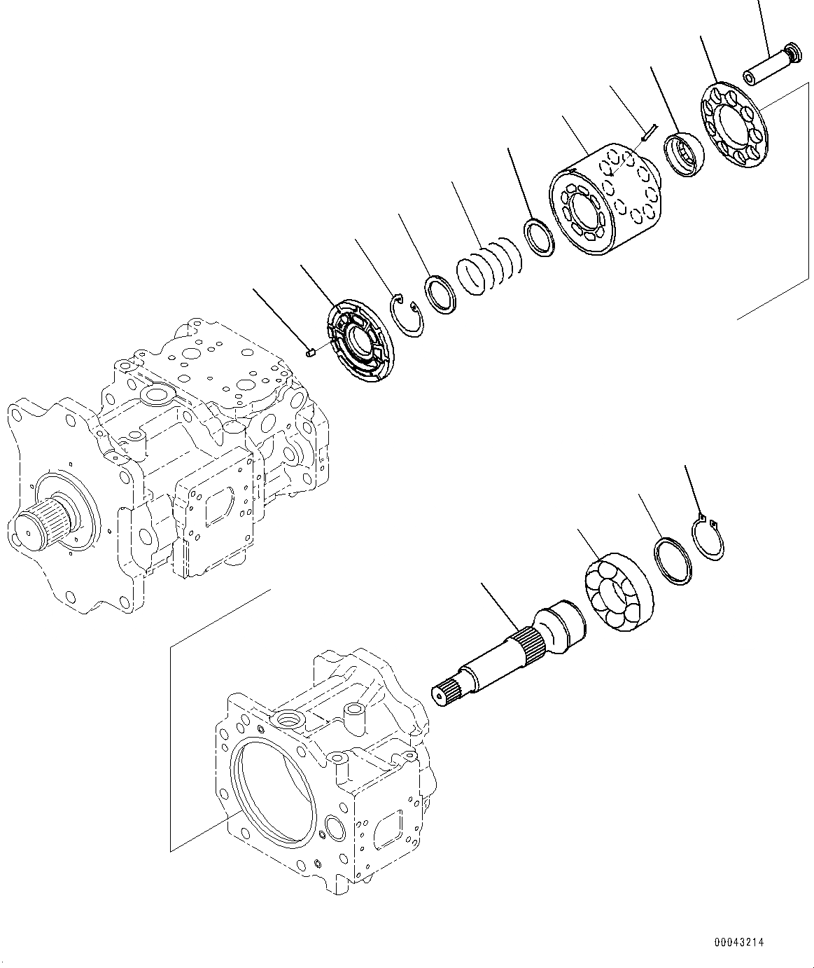 Схема запчастей Komatsu PC850-8E0 - ПОРШЕНЬ НАСОС, ВНУТР. ЧАСТИ (/) (№-) ПОРШЕНЬ НАСОС