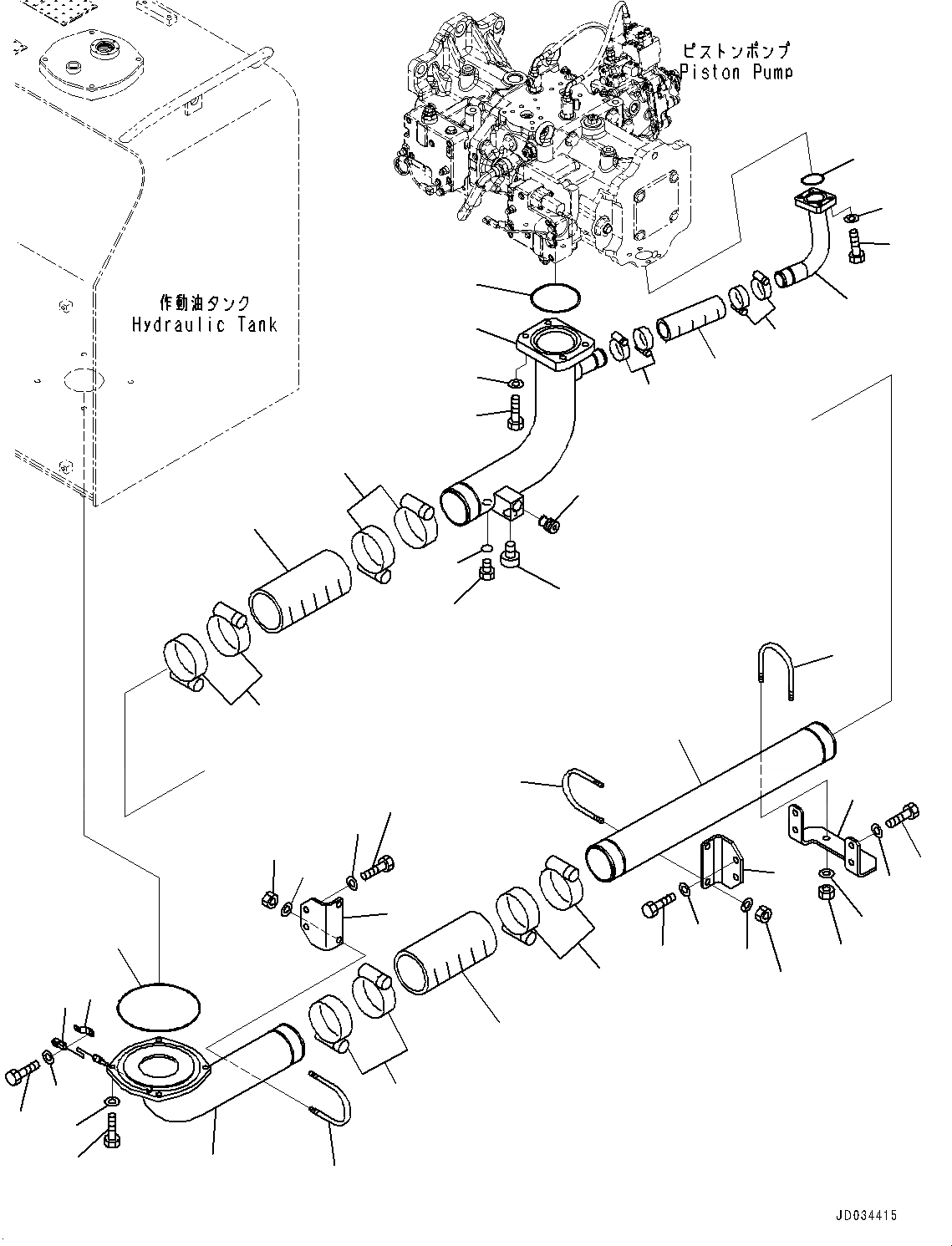 Схема запчастей Komatsu PC850-8E0 - ВСАСЫВ. ТРУБЫ (№-) ВСАСЫВ. ТРУБЫ