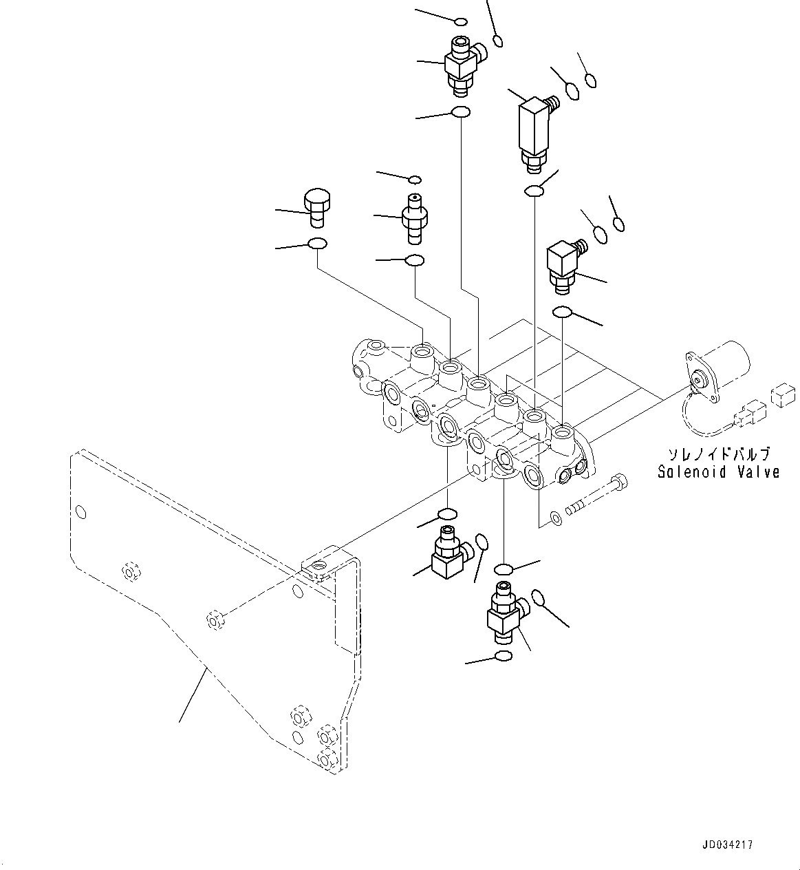Схема запчастей Komatsu PC850SE-8E0 - СОЛЕНОИДНЫЙ КЛАПАН, ПАТРУБОК (№-) СОЛЕНОИДНЫЙ КЛАПАН