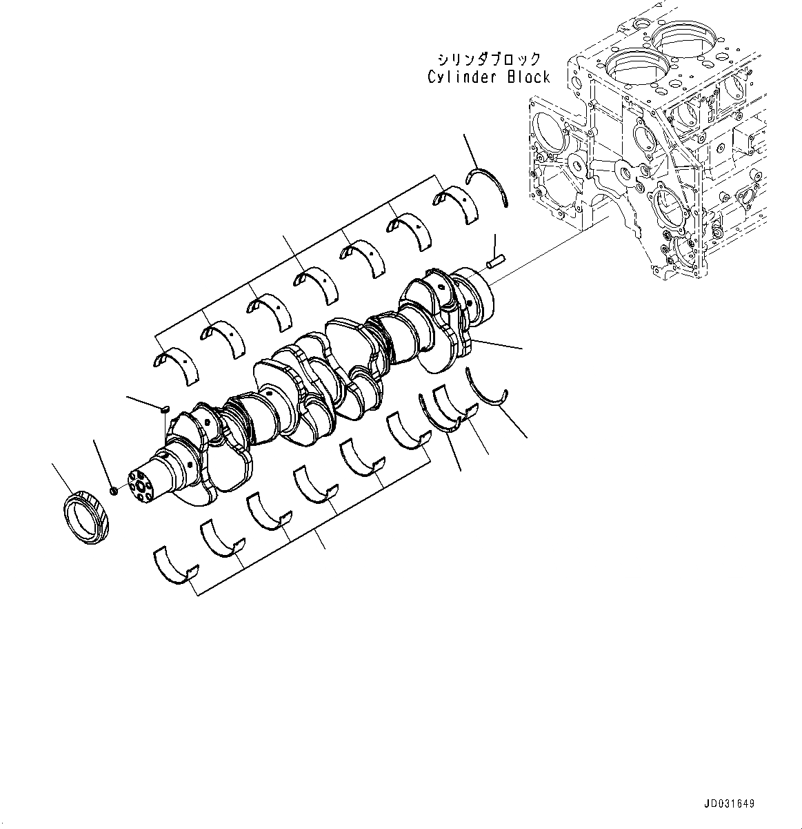 Схема запчастей Komatsu SAA6D140E-5F - КОЛЕНВАЛ (№7-) КОЛЕНВАЛ