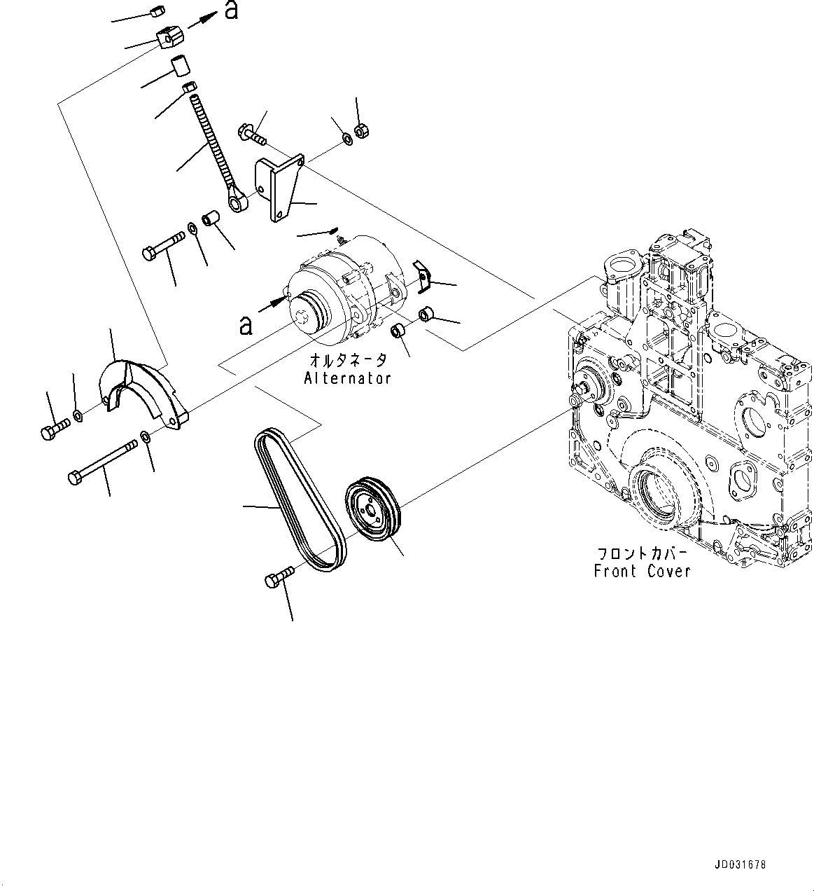 Схема запчастей Komatsu SAA6D140E-5F - ГЕНЕРАТОР, ГЕНЕРАТОР И КРЕПЛЕНИЕ (№7-) ГЕНЕРАТОР, ДЛЯ AMP