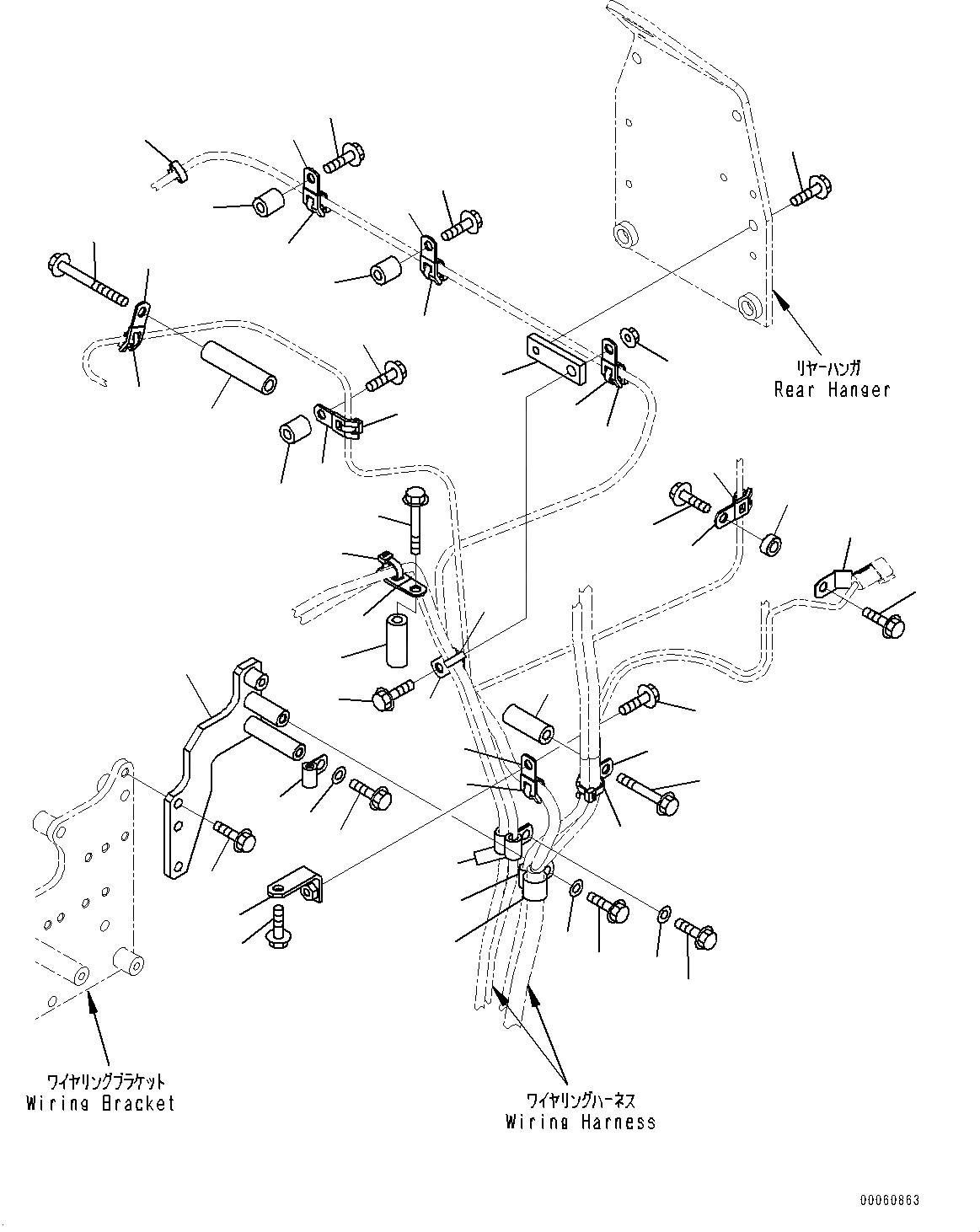 Схема запчастей Komatsu SAA6D140E-5F - ПРОВОДКА, (/) (№7-) ПРОВОДКА