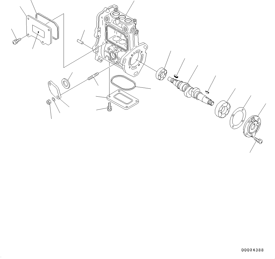 Схема запчастей Komatsu 3D76E-6 - ДВИГАТЕЛЬ БЛОК, ВНУТР. ЧАСТИ, ТОПЛ. НАСОС (/) (№9-) ДВИГАТЕЛЬ БЛОК