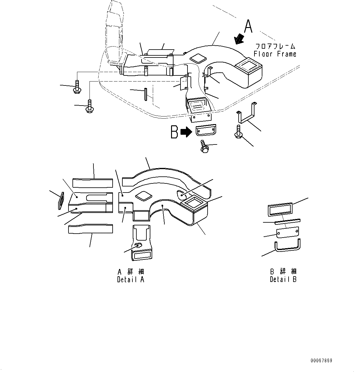 Схема запчастей Komatsu WA900-3E0 - ПОЛ, ВОЗДУХОВОДЫ (№78-) ПОЛ, EC REGULATION ARRANGEMENT, VHMS, БЕЗ AJSS