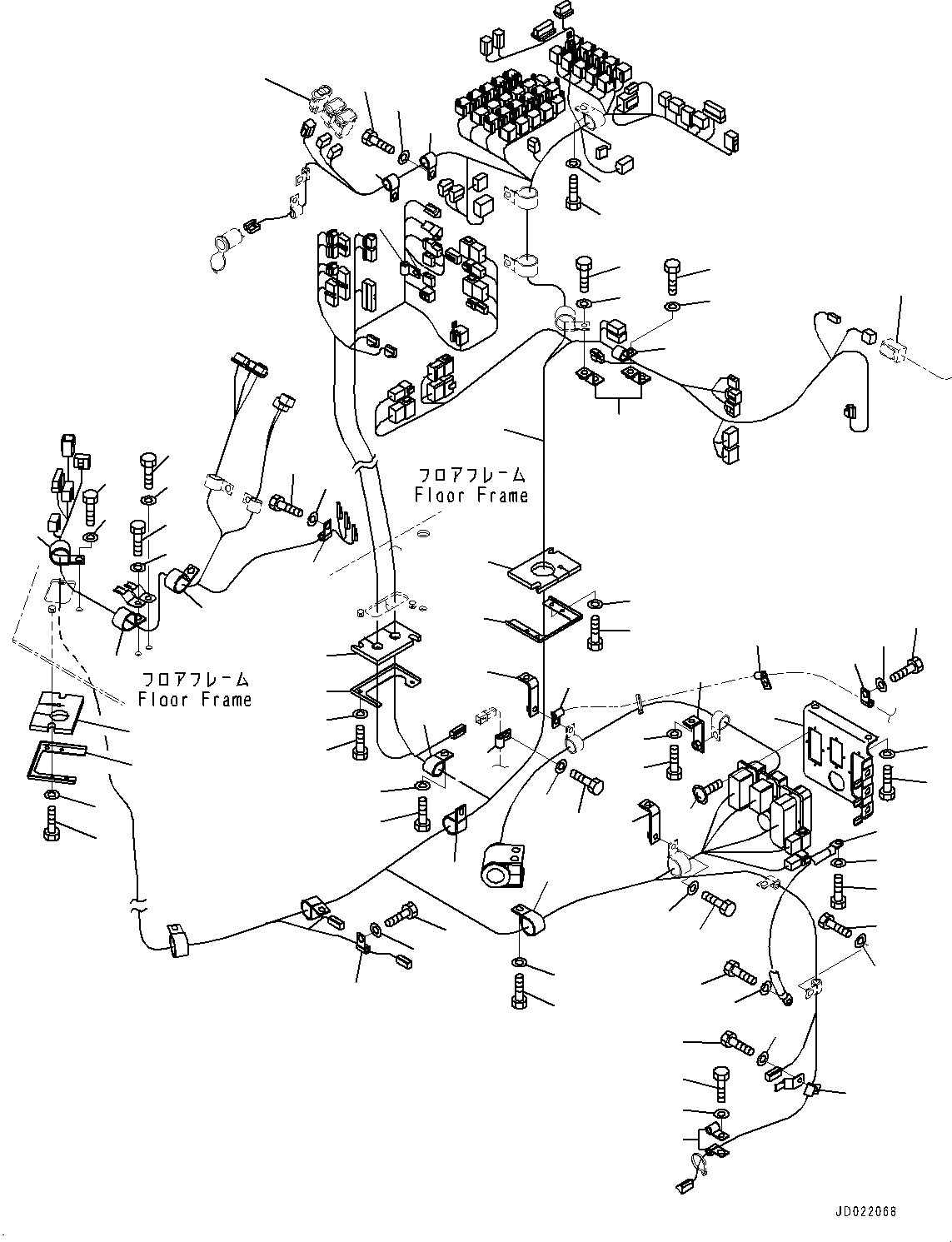 Схема запчастей Komatsu WA900-3E0 - ПОЛ, ПРОВОДКА (№78-) ПОЛ, EC REGULATION ARRANGEMENT, VHMS, БЕЗ AJSS