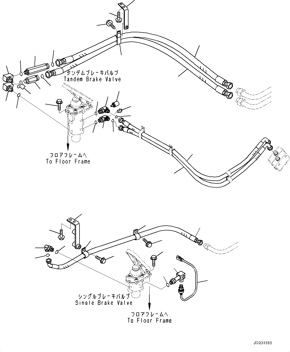 Схема запчастей Komatsu WA900-3E0 - ПОЛ, ТОРМОЗНАЯ ГИДРОЛИНИЯ (/) (№78-) ПОЛ, EC REGULATION ARRANGEMENT, VHMS, БЕЗ AJSS