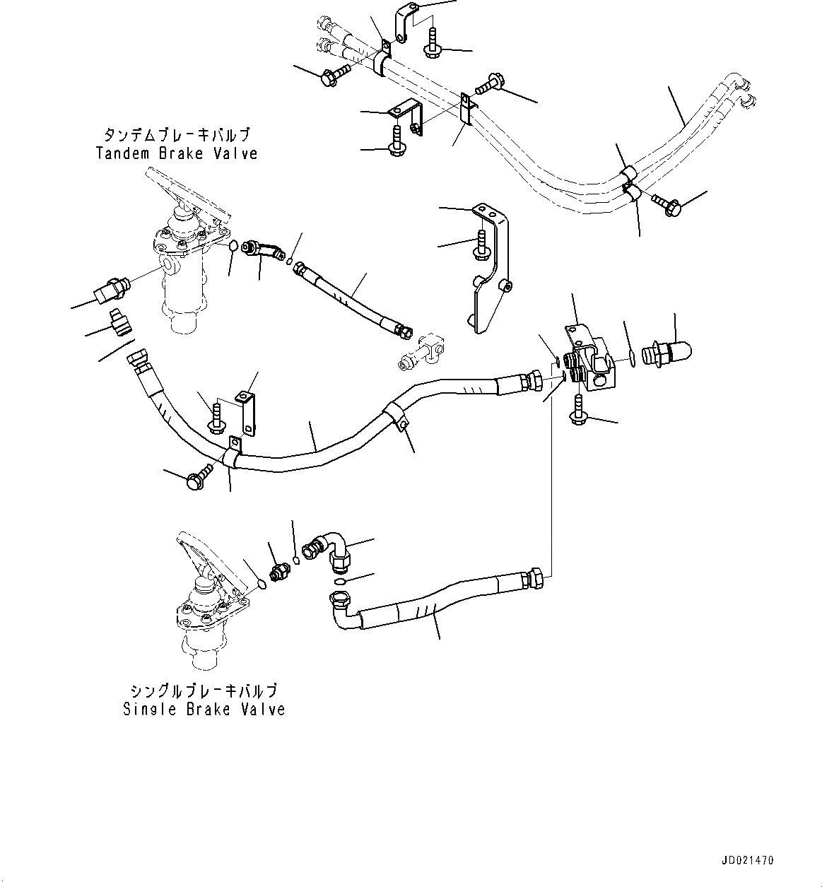 Схема запчастей Komatsu WA900-3E0 - ПОЛ, ТОРМОЗНАЯ ГИДРОЛИНИЯ (/) (№78-) ПОЛ, EC REGULATION ARRANGEMENT, VHMS, БЕЗ AJSS