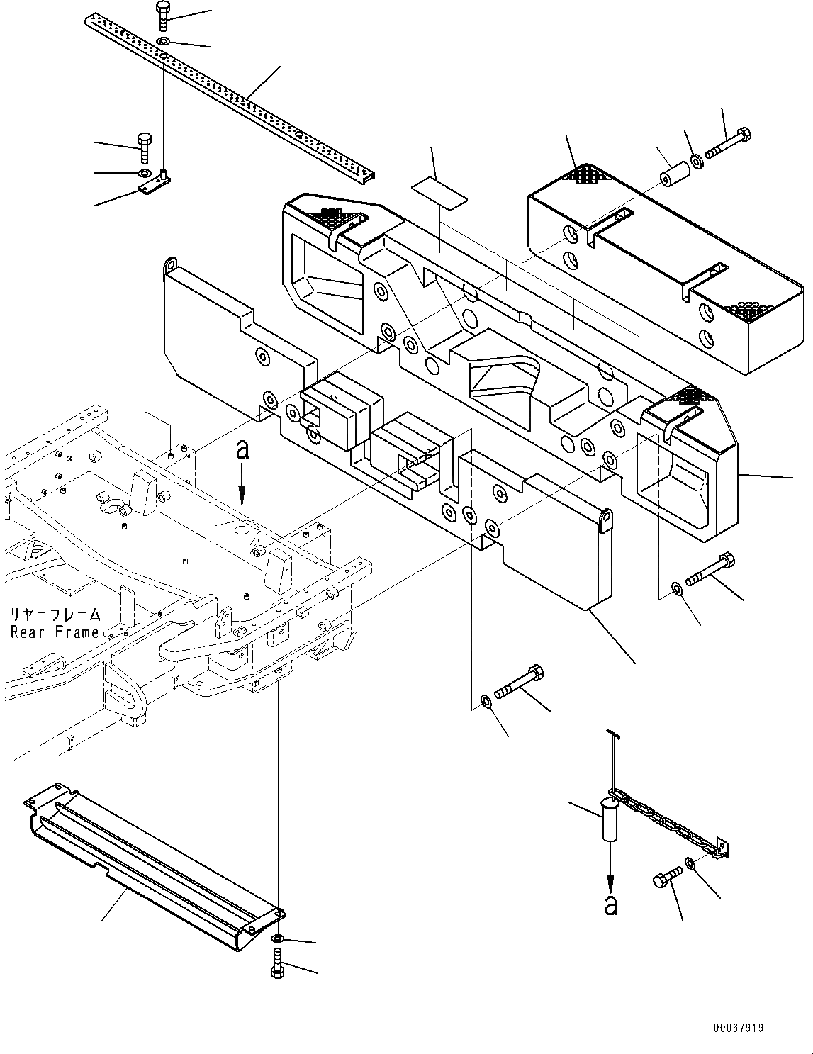 Схема запчастей Komatsu WA900-3E0 - ПРОТИВОВЕС (№78-) ПРОТИВОВЕС, EC REGULATION ARRANGEMENT, ДЛЯ ВЫСОК. ПОДЪЕМА