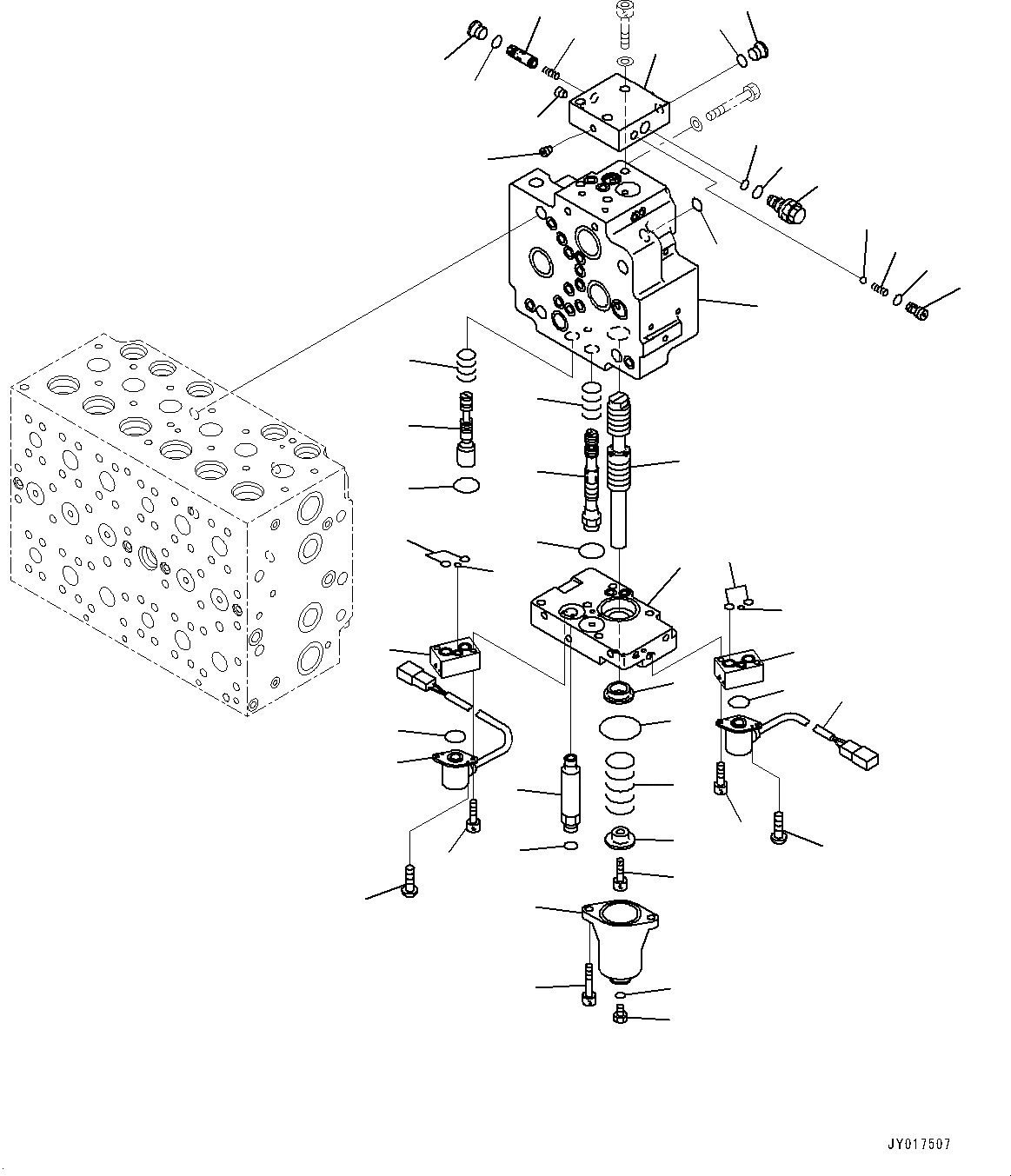 Схема запчастей Komatsu PC220-8 - УПРАВЛЯЮЩ. КЛАПАН, ВНУТР. ЧАСТИ (/) (№877-) УПРАВЛЯЮЩ. КЛАПАН, -АКТУАТОР