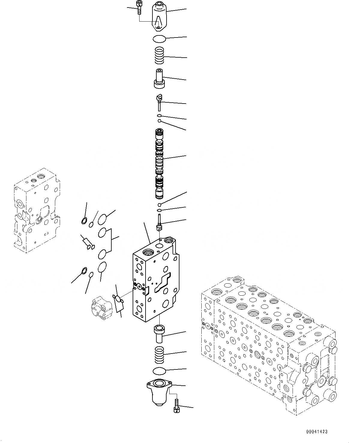 Схема запчастей Komatsu PC220-8 - УПРАВЛЯЮЩ. КЛАПАН, ВНУТР. ЧАСТИ (/) (№877-) УПРАВЛЯЮЩ. КЛАПАН, -АКТУАТОР