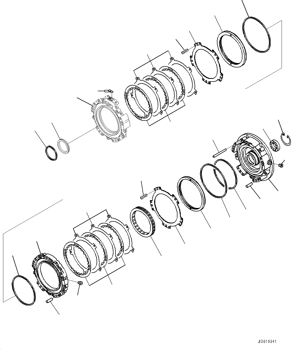 Схема запчастей Komatsu D85PX-15R - СИЛОВАЯ ПЕРЕДАЧА, 1 И 2 КОЖУХ (№-) СИЛОВАЯ ПЕРЕДАЧА, ДЛЯ ДВИГАТЕЛЬ С ПОДОГРЕВАТЕЛЬ ХЛАДАГЕНТА