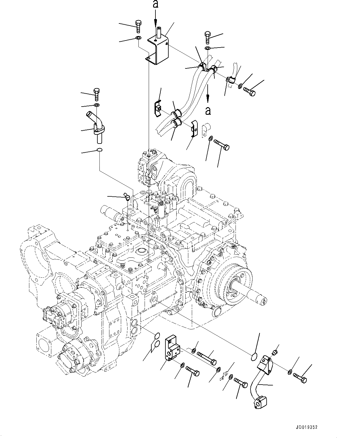 Схема запчастей Komatsu D85PX-15R - СИЛОВАЯ ПЕРЕДАЧА, ТРУБКА И КОРПУС (№-) СИЛОВАЯ ПЕРЕДАЧА, ДЛЯ ДВИГАТЕЛЬ С ПОДОГРЕВАТЕЛЬ ХЛАДАГЕНТА