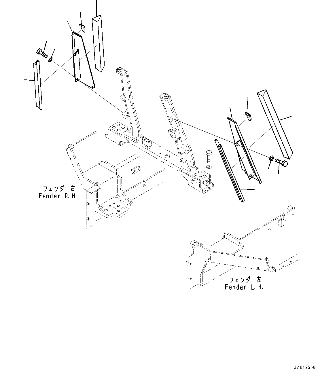 Схема запчастей Komatsu D85PX-15R - КРЕПЛЕНИЕ КАПОТАING COVER, (№-) КРЕПЛЕНИЕ КАПОТАING COVER